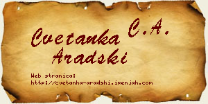 Cvetanka Aradski vizit kartica